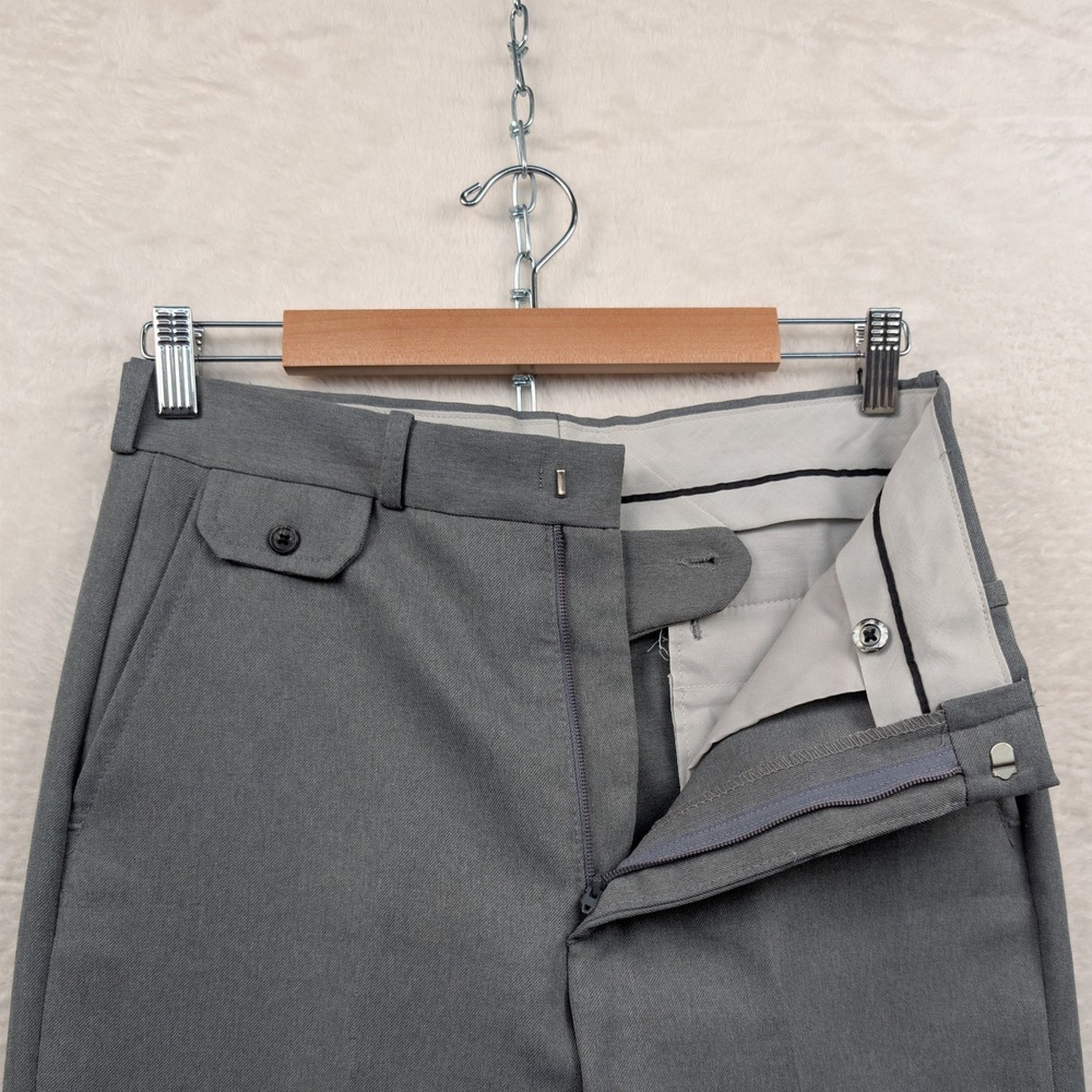 VTG Farah Trousers Men's 31x30 Gray Flare Talon Zip Buttoned Coin Pocket USA 70s